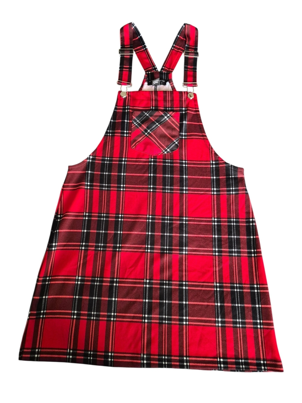 Red Plaid Womans Dress Overall